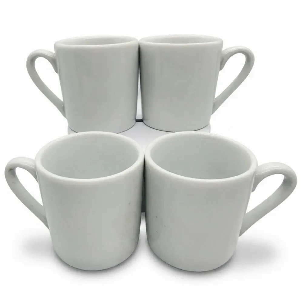 Sur La Table White Demitasse Espresso Cups 2 Oz Mini Mug Fine Porcelain Set of 4